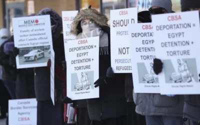 Protesters rally to support Egyptians refused asylum by border officers